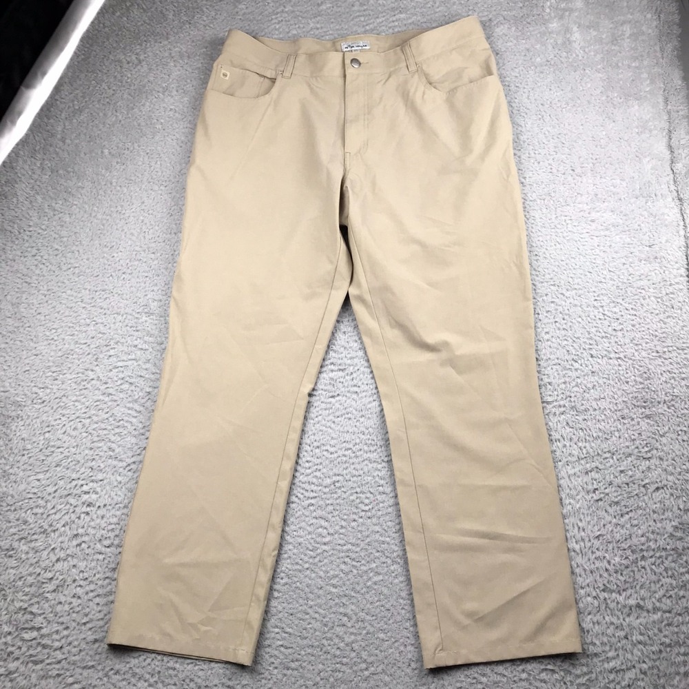 Peter Millar EB66 Performance 5-Pocket Pants Mens 38 (36x28) Khaki Golf Trouser